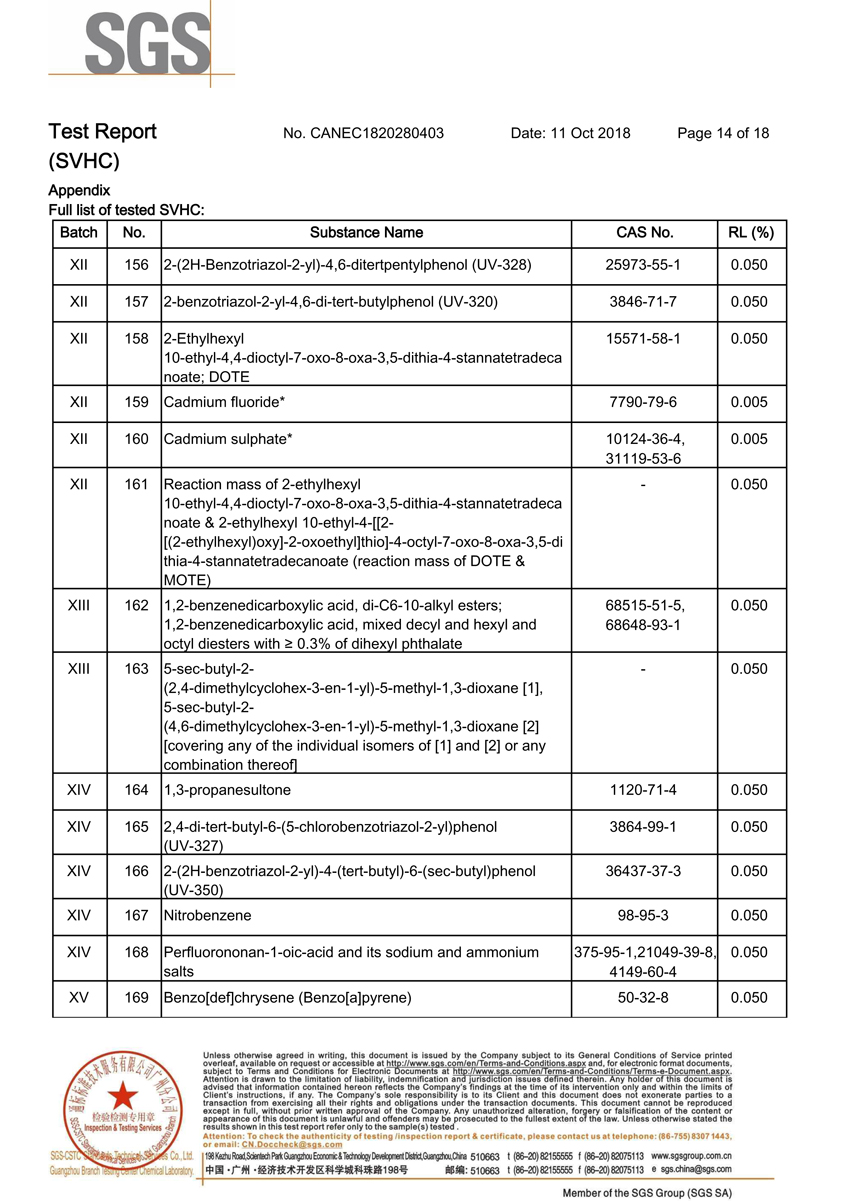 導(dǎo)熱硅膠片REACH報告14