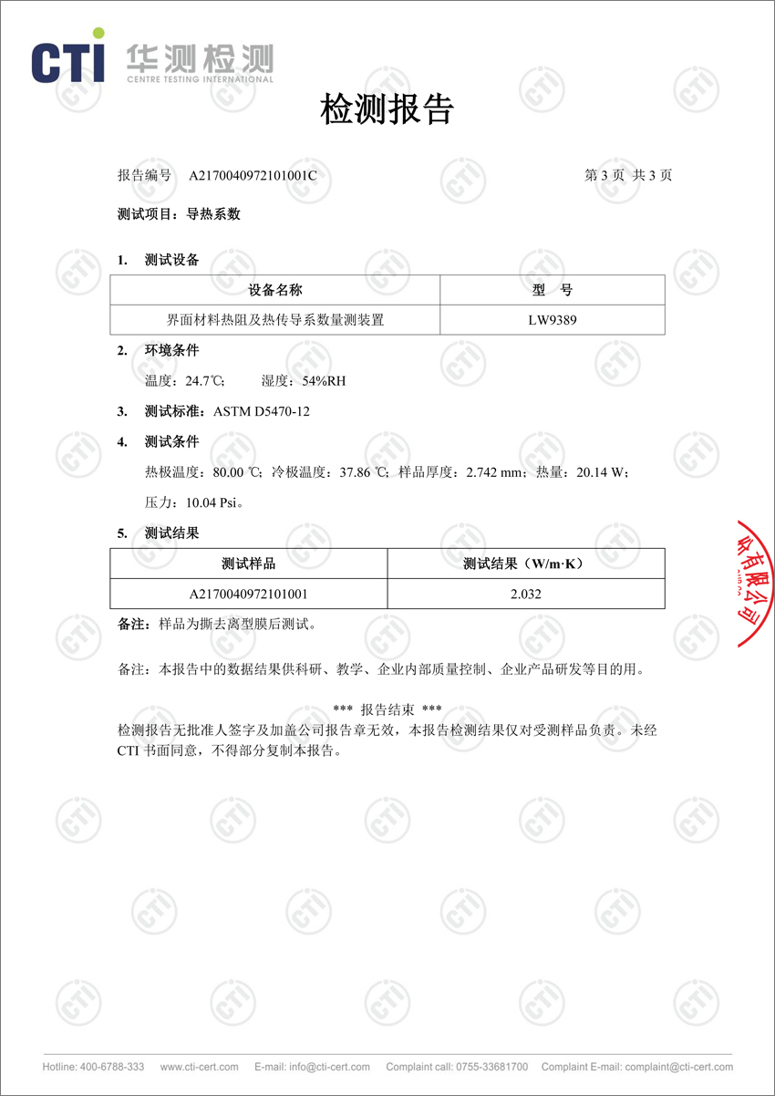 導(dǎo)熱硅膠片實(shí)測導(dǎo)熱系數(shù)